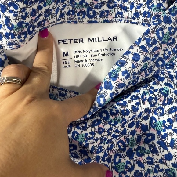 Peter Millar Floral Blue and Green Women's Skort - Picture 2 of 4